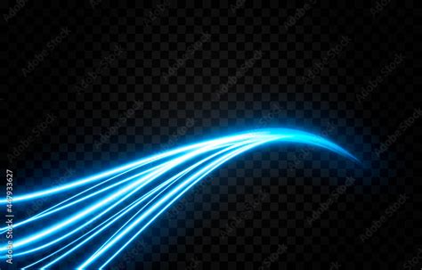 Vector glowing light lines. Neon light, electric light, light effect png. Blue line png, magical ...