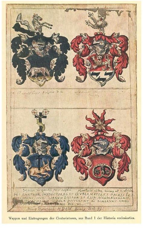 Vier Wappen Four German Coats Of Arms Cuatro Armas De Familias