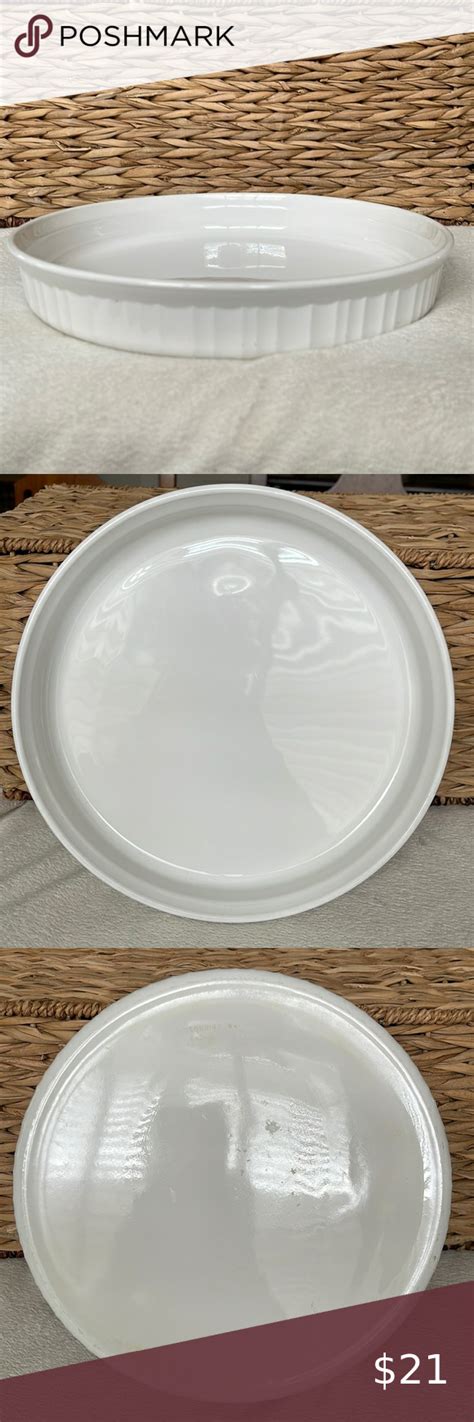 Corningware French White 10 Quiche Dish Serving Round Bowl Quiche Dish