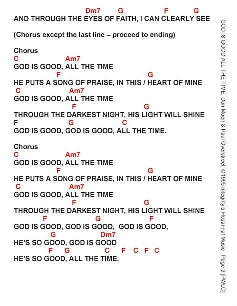 GOD IS GOOD (ALL THE TIME) - lyrics and chords ~ Faith and Music