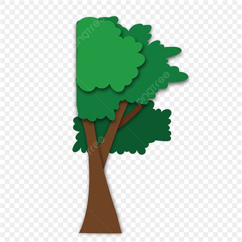 Cartoon Green Tree Big Tree Green Tree Cartoon Illustration Png