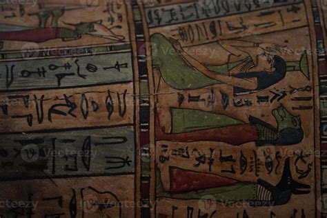 egyptian wooden sarcophagus hieroglyphs detail 17362486 Stock Photo at ...