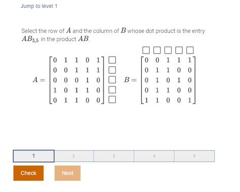 Solved Jump To Level 1 Select The Row Of A And The Column Of Chegg