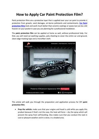 How to Apply Car Paint Protection Film by permagardseo - Issuu