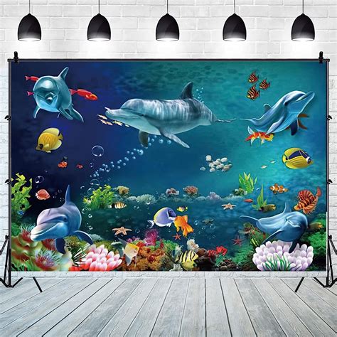 Amazon Yeele X Ft Ocean Dolphin Backdrop Under The Sea Coral