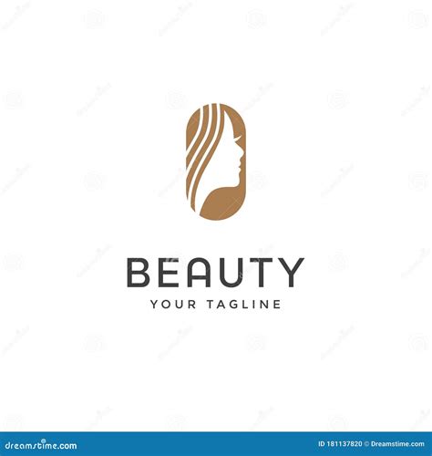 Logotipo De Moda Para Mujeres De Belleza Cara De Chica Creativa Stock