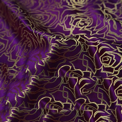 90cmx50cm Purple Metallic Jacquard Brocade Fabric Japanese Wind 3d