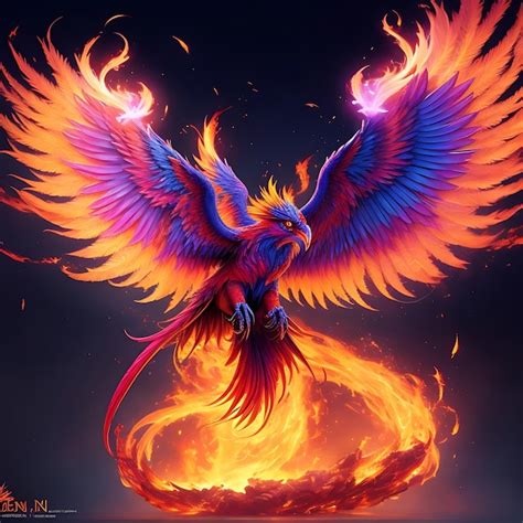 Premium Ai Image Phoenix Rising From The Ashes Bright