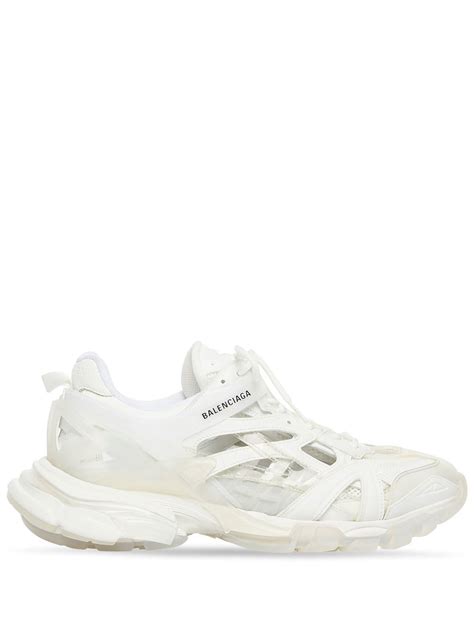 Balenciaga Track2 Open Mesh Running Sneakers In White Modesens