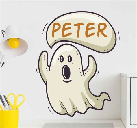 Personalised ghost halloween wall sticker - TenStickers