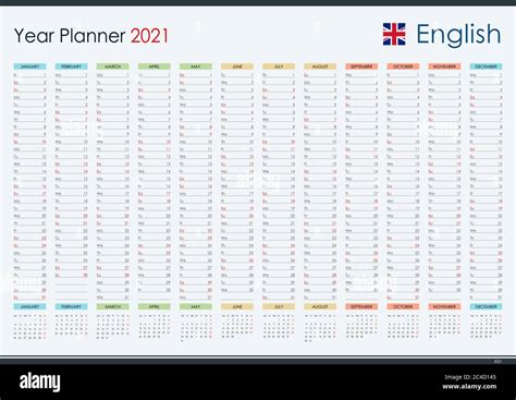 Calendario Del Planificador Para 2021 Organizador De Pared Plantilla