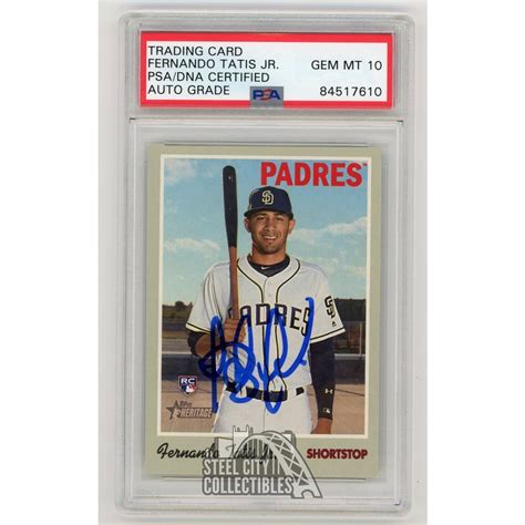 Fernando Tatis Jr 2019 Topps Heritage Autographed Rookie Rc Card 517