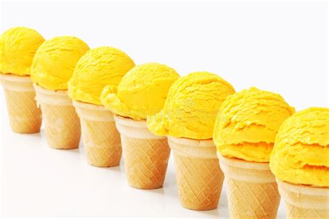 Yellow Ice Cream Cones Stock Photo Image Of Cream Cones 55918436