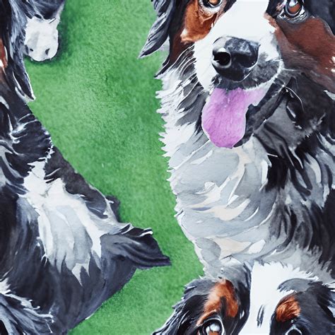 Australian Shepherd Watercolor Pattern Creative Fabrica