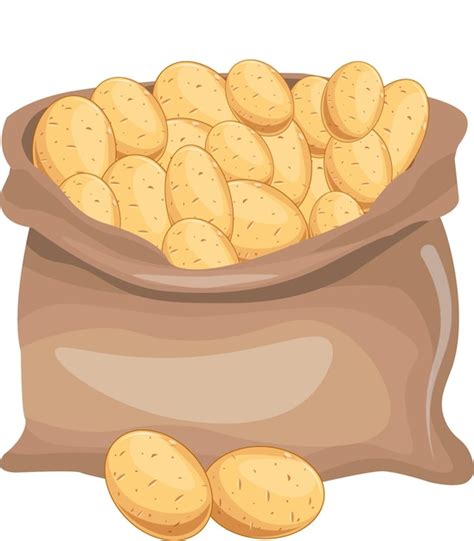 Premium Vector Burlap Sack Full Of Ripe Potato Vector Illustration