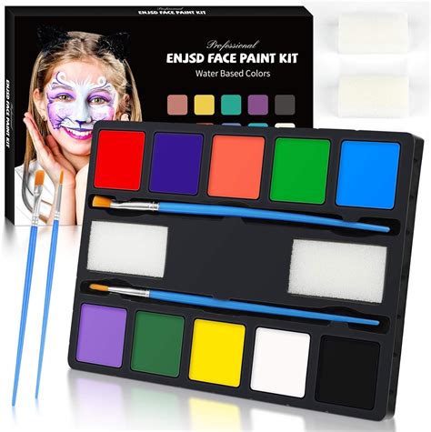 Kinderschminke Set Halloween ENJSD Face Paint Kinder Waschbar