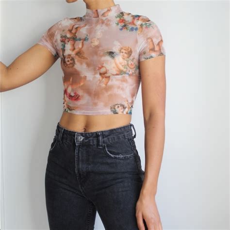 Tops Sheer Cherub Crop Top Poshmark