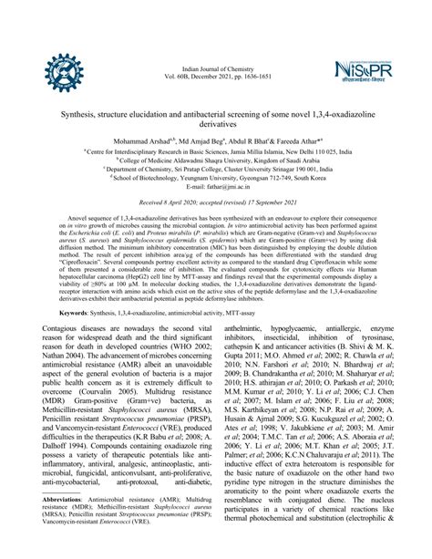 Pdf Synthesis Structure Elucidation And Antibacterial Screening Of