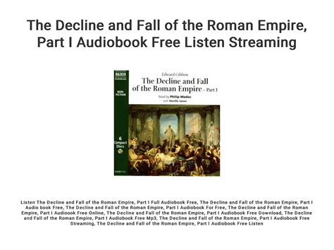 The Decline And Fall Of The Roman Empire Part I Audiobook Free Listen