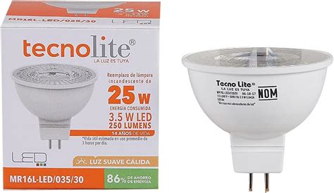 Tecnolite Foco Led Mr W Gx Luz Calida Mr L Led Amazon