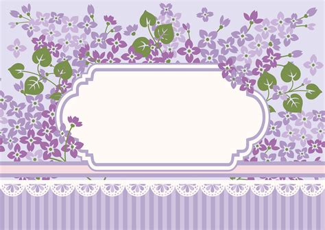 Plantilla De Tarjeta Floral Con Lilas Y Marco 833731 Vector En Vecteezy