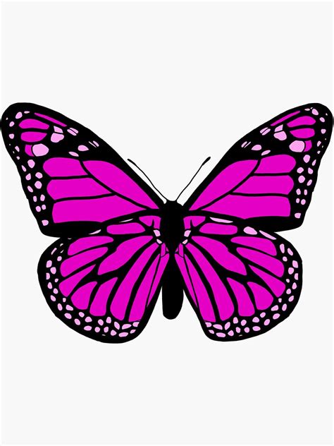 Pink Butterfly Sticker By Artbased Redbubble