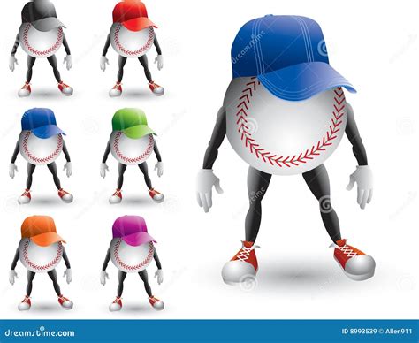 Isolated Baseball Characters Wearing Visors Royalty Free Stock Images ...