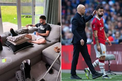 Bruno Fernandes' wife releases worrying Instagram snap with crutches ...