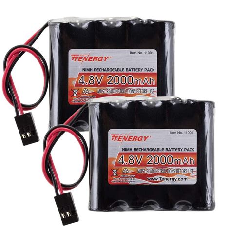 Tenergy 2 Pack NiMH Receiver RX Battery With Hitec Connectors 4 8V