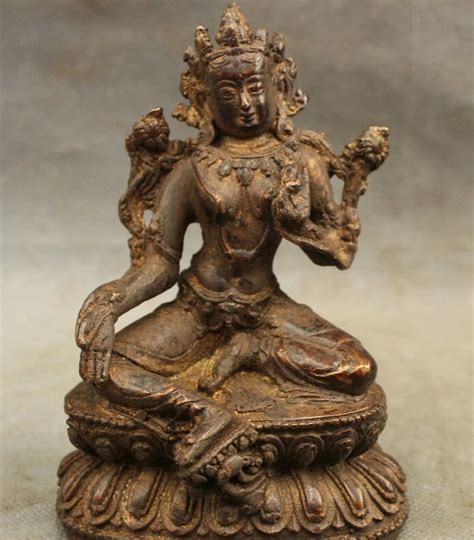 Song Voge Gem S Old Tibet Bronze Copper Buddhism Kwan Yin Joss