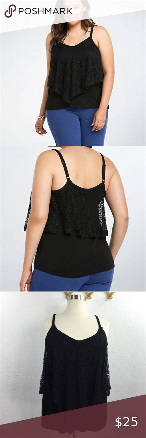 Torrid Black Layer Lace Overlay Tank Cami Size X Clothes Design