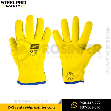 Guante Cuero Badana Amarillo Steelpro Al Por Mayor Prosinfer