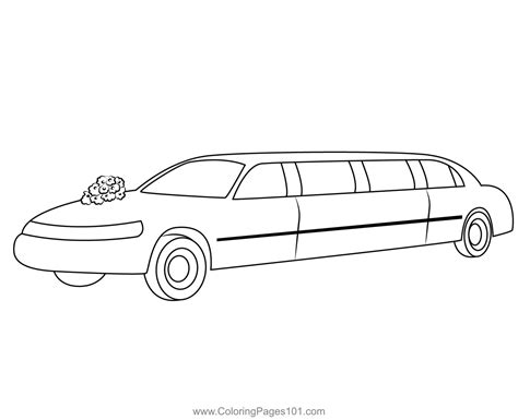 Wedding Limo Car Coloring Page For Kids Free Cars Printable Coloring