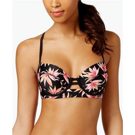 Hula Honey Paradise Falls Tropical Print Underwire Push Up Bikini Top