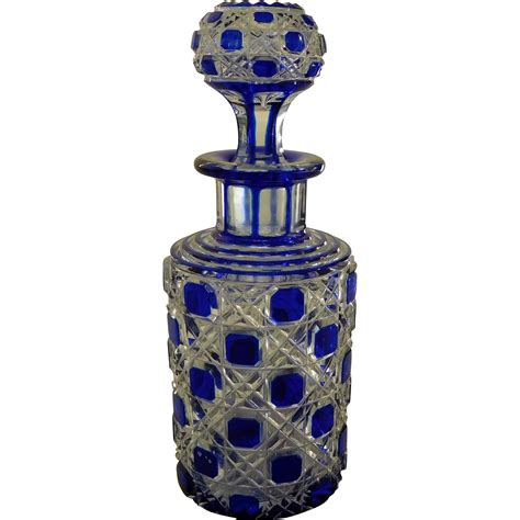 Baccarat France - perfume bottle - blue overlay Crystal circa 1900 SOLD ...