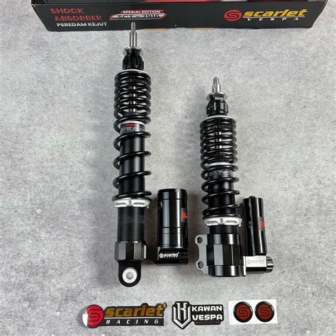 Jual Shock Tabung Scarlet Black Front Rear For Vespa Sprint Primavera