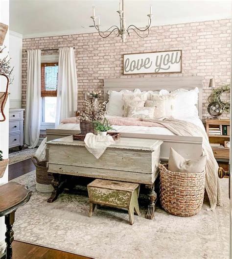 Cozy Farmhouse Bedroom With Brick Accent Wall Soul Lane