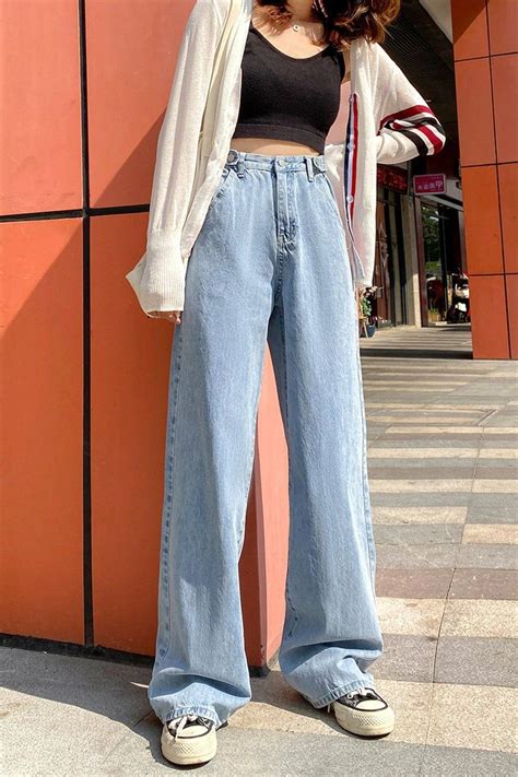 Women High Waist Wide Leg Denim Jeans Pants Wide Leg Denim Fashion