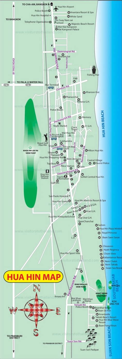 Map Of Hua Hin Thailand