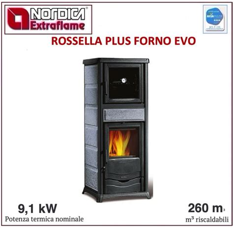 La Nordica Rossella Plus Forno Evo Stufa Legna Pietra Naturale Kw