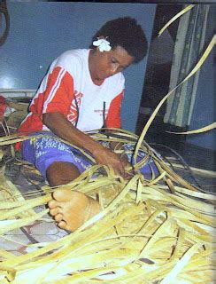 Babasiga: Fijian woman making mats