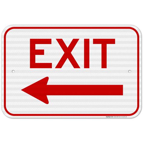 Exit With Left Arrow Sign