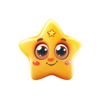 Estrela De Desenho Animado Carinha Sorridente E Olhos Grandes