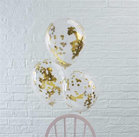 Transparente Luftballons In Gold Mit Konfetti Pick Mix