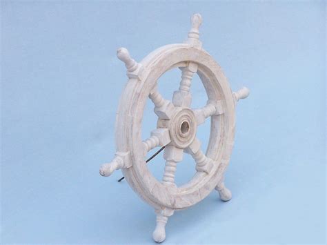 Buy Classic Wooden Whitewashed Decorative Ship Steering Wheel Inch