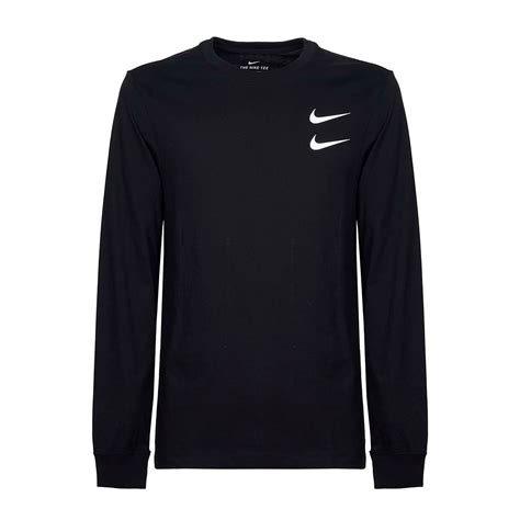 Nike Long Sleeve T Shirt With Double Swoosh And Posterior Print Man