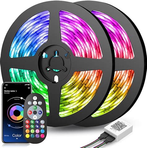 Mexllex LED Strip Lights 30M 2X15M Music Sync Color Changing RGB