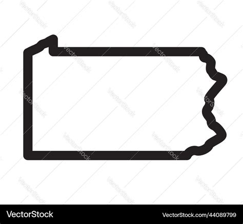 Pennsylvania state shape outline simplified Vector Image