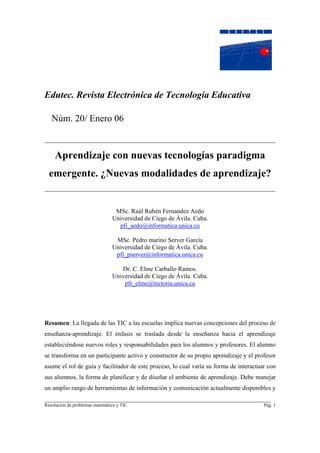 Aprendizaje Con Nuevas Tecnologias Pdf