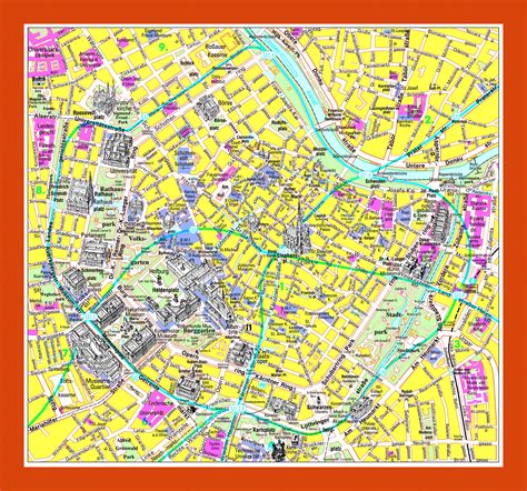 Tourist map of Vienna city center | Maps of Vienna | Maps of Austria ...